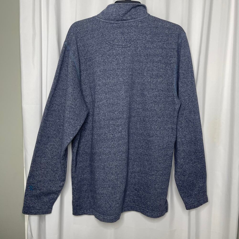 Izod Saltwater quarter zip half zip pullover knit sweater men's Medium blue gray - Picture 6 of 16